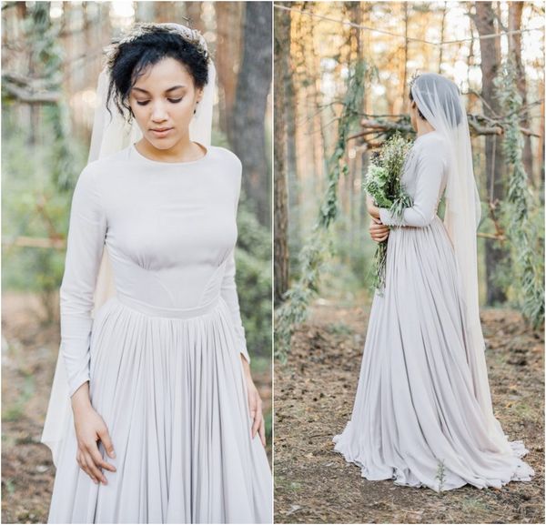 2020 bohemian wedding dresses jewel neck chiffon long sleeve wedding dress boho a line country robe de mariee, White
2020 bohemian wedding dresses jewel neck chiffon long sleeve wedding dress boho a line country robe de mariee, White