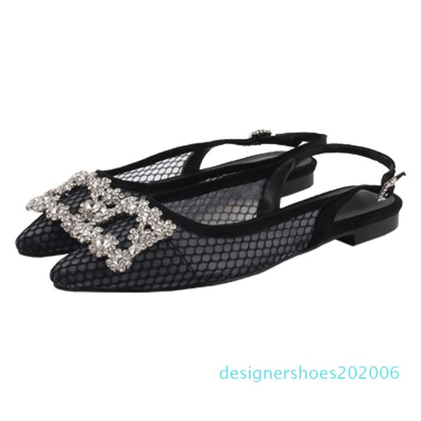 2019 spring and summer new style rhinestone buckle lace fairy pointy mesh bottom female flat sandals d06, Black
2019 spring and summer new style rhinestone buckle lace fairy pointy mesh bottom female flat sandals d06, Black