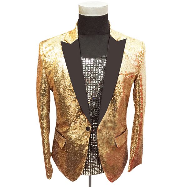 full golden sequin men's nightclub bar stage costumes plus size male punk style party suits man fashion banquet blazer jacket, White;black
full golden sequin men's nightclub bar stage costumes plus size male punk style party suits man fashion banquet blazer jacket, White;black