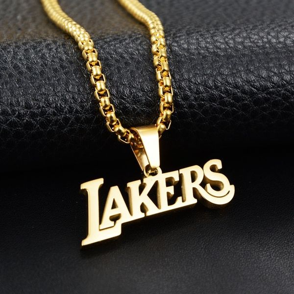 2019 night club hip hop fashion personality laker logo titanium steel necklace basketball enthusiast gift, Silver
2019 night club hip hop fashion personality laker logo titanium steel necklace basketball enthusiast gift, Silver