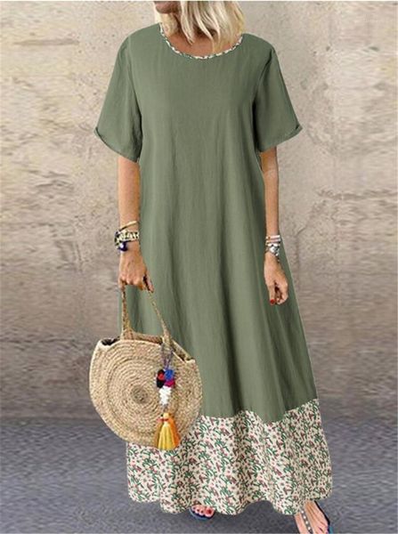 short sleeve casual dresses plus size female clothing summer womens vintage dresses flora printed panelled o neck, Black;gray
short sleeve casual dresses plus size female clothing summer womens vintage dresses flora printed panelled o neck, Black;gray