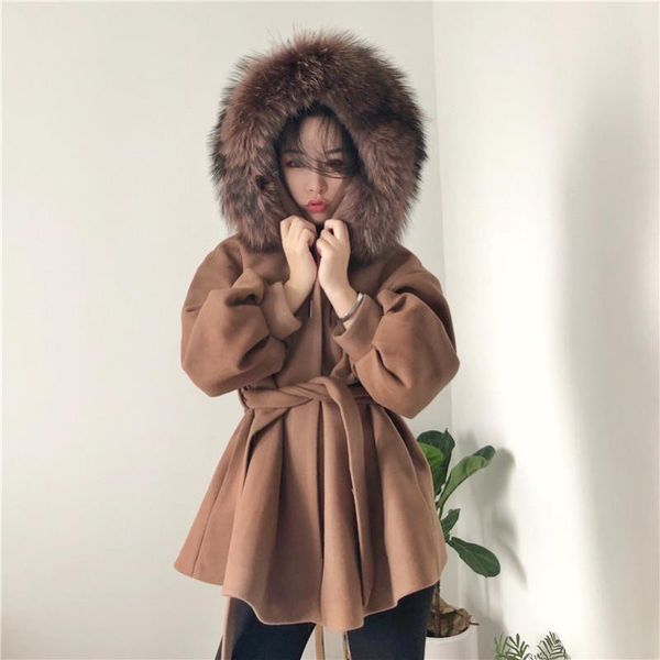 fall winter fur collar thick coat female long section lapel korean temperament slim woolen coat oversized woolen, Black
fall winter fur collar thick coat female long section lapel korean temperament slim woolen coat oversized woolen, Black