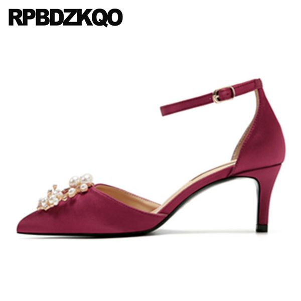 bridal pointed toe ladies high heels pearl crystal 2019 ankle strap scarpin green satin rhinestone shoes wine red diamond pumps, Black
bridal pointed toe ladies high heels pearl crystal 2019 ankle strap scarpin green satin rhinestone shoes wine red diamond pumps, Black