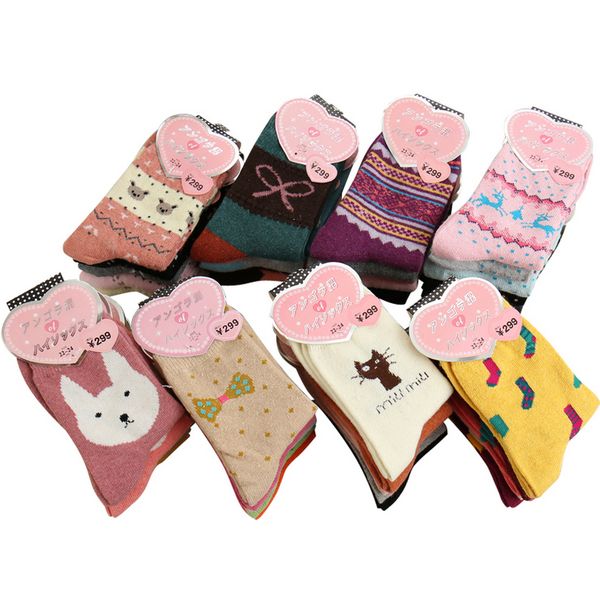 women winter thicken warm rabbit wool socks female thermal snowflake cotton socks woman cartoon animal pattern socks 5pairs /lot, Black;white
women winter thicken warm rabbit wool socks female thermal snowflake cotton socks woman cartoon animal pattern socks 5pairs /lot, Black;white