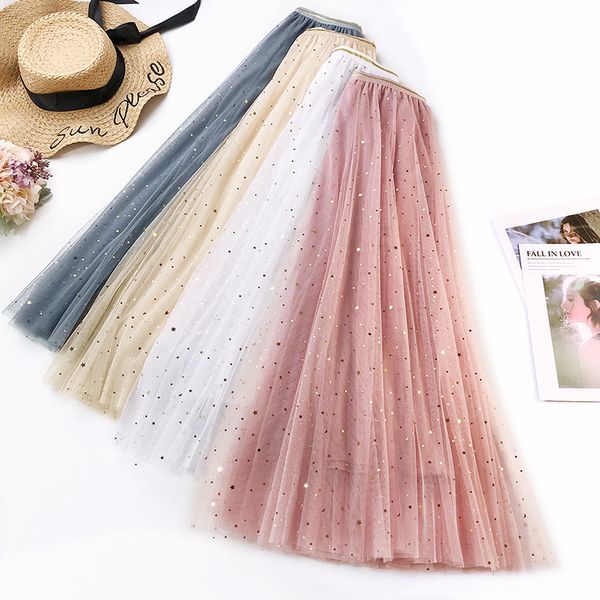 2020 new spring&summer a line double-layer multi-layer mesh star sequin skirt skirt fairy spring&summer dress, Black
2020 new spring&summer a line double-layer multi-layer mesh star sequin skirt skirt fairy spring&summer dress, Black