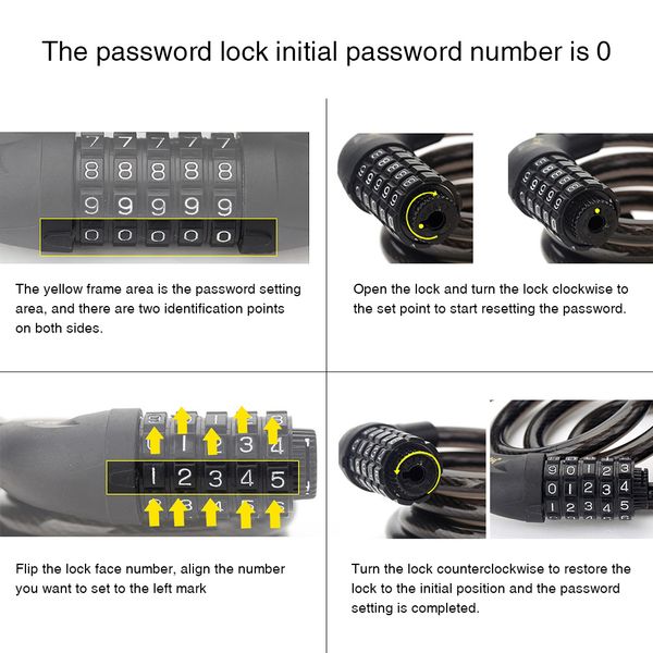 new bike lock 5 digit code combination bicycle security lock 1200 mm x 12 mm steel cable spiral bike cycling bicycle lock
new bike lock 5 digit code combination bicycle security lock 1200 mm x 12 mm steel cable spiral bike cycling bicycle lock