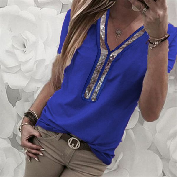 plus size slim casual blouse women fashion sequined patchwork blusas 2019 new v-neck short sleeve summer shirt female, White
plus size slim casual blouse women fashion sequined patchwork blusas 2019 new v-neck short sleeve summer shirt female, White