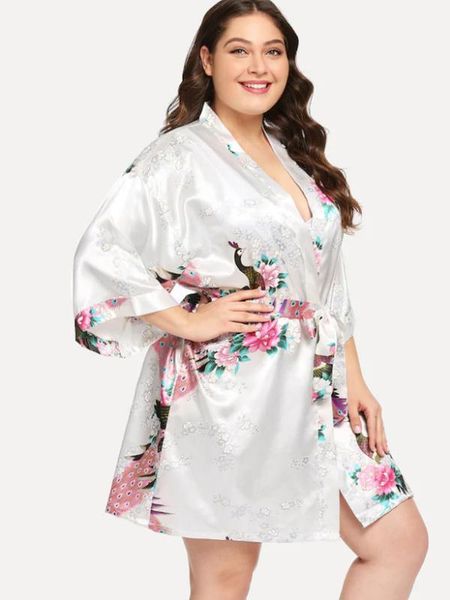 women simulation silk long peacock home service peacock short sleepwear bathrobe for plump woman lounge intimate lingerie, Black;red
women simulation silk long peacock home service peacock short sleepwear bathrobe for plump woman lounge intimate lingerie, Black;red