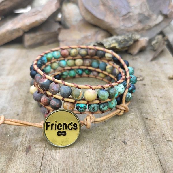 friends leather bracelets 6mm matte stone 3 strands wrap bracelets woven multilayer boho bracelet handmade jewelry dropship, Golden;silver
friends leather bracelets 6mm matte stone 3 strands wrap bracelets woven multilayer boho bracelet handmade jewelry dropship, Golden;silver