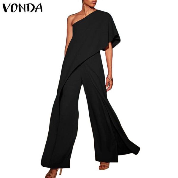 rompers womens jumpsuits 2019 vonda fashion off shoulder ruffle wide leg pants causal long playshits plus size overalls, Black;white
rompers womens jumpsuits 2019 vonda fashion off shoulder ruffle wide leg pants causal long playshits plus size overalls, Black;white