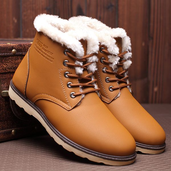 leather men boots winter with fur warm snow boots men winter work casual shoes sneakers high rubber ankle boot, Black
leather men boots winter with fur warm snow boots men winter work casual shoes sneakers high rubber ankle boot, Black