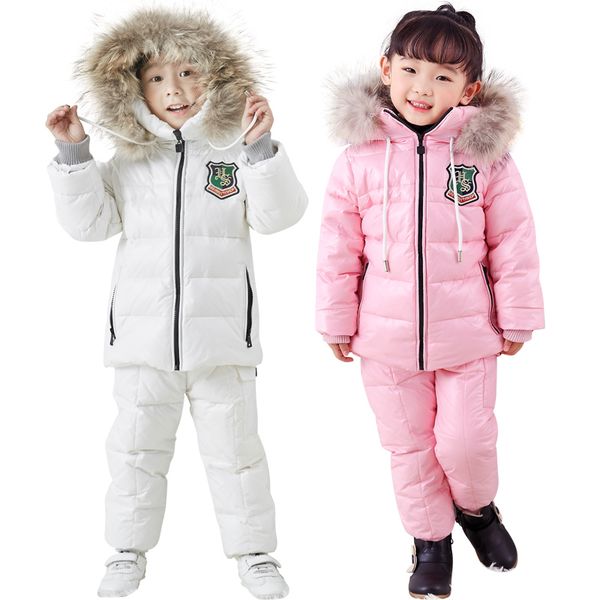 winter children's suit down jacket two-piece boy and girl down jacket bib -30 winter outing ski suit thickened, White
winter children's suit down jacket two-piece boy and girl down jacket bib -30 winter outing ski suit thickened, White