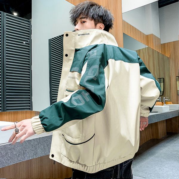 han edition tide tooling students handsome men jacket, fashion leisure new men's clothing dust coat stitching casual jacket, Black;brown
han edition tide tooling students handsome men jacket, fashion leisure new men's clothing dust coat stitching casual jacket, Black;brown