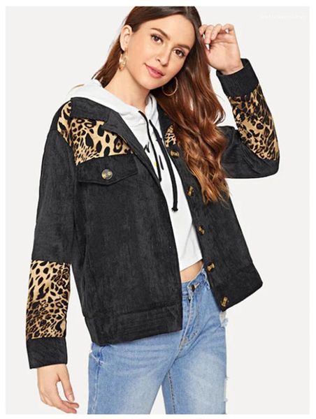 stand collar ladies coat with button casual black women designer clothes leopard print womens jackets long sleeve, Black;brown
stand collar ladies coat with button casual black women designer clothes leopard print womens jackets long sleeve, Black;brown