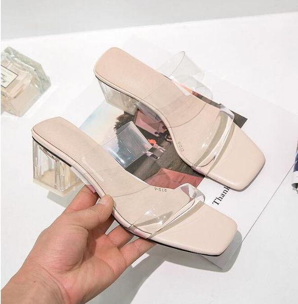 8fresh summer feels like a new transparent jelly square toe heels fashion woman's slide, Black
8fresh summer feels like a new transparent jelly square toe heels fashion woman's slide, Black