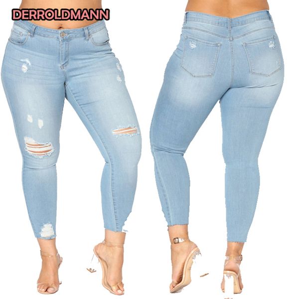 summer women broken jeans elastic pants ripped denim cotton pants with pocket zipper button torn jeans women, Blue
summer women broken jeans elastic pants ripped denim cotton pants with pocket zipper button torn jeans women, Blue