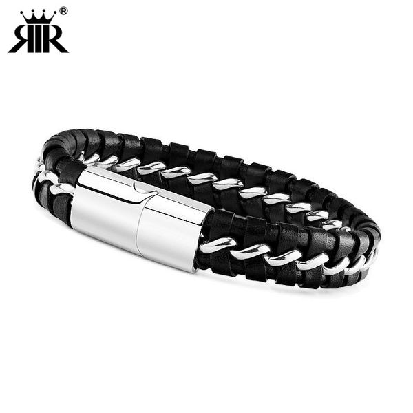 cool genuine leather weaving leather bracelet europe and america fashion titanium steel magnetic buckle men and women bracelets, Silver
cool genuine leather weaving leather bracelet europe and america fashion titanium steel magnetic buckle men and women bracelets, Silver