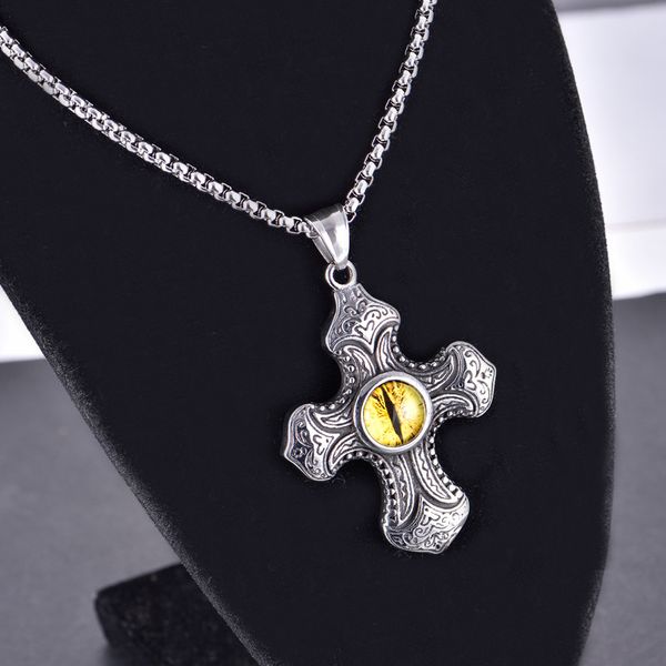 2020 z194 new vintage stainless steel necklace with zircon and men's personalized cross pendant, Silver
2020 z194 new vintage stainless steel necklace with zircon and men's personalized cross pendant, Silver