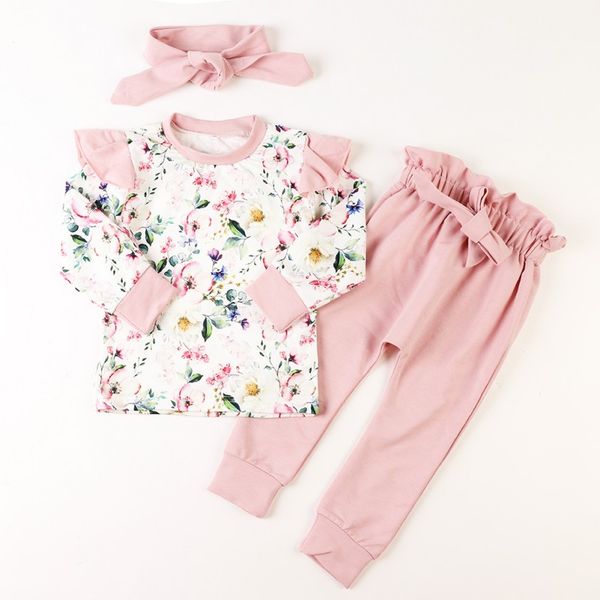 3pcs casual infant born outfits baby girl clothes setautumn toddler baby girl long sleeve floral print +pants+headband coat, White
3pcs casual infant born outfits baby girl clothes setautumn toddler baby girl long sleeve floral print +pants+headband coat, White