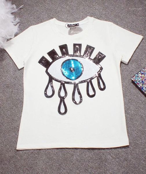 applique embroidery short sleeved shirts cute casual girls undershirt big eyes womens designer tshirts fashion, White
applique embroidery short sleeved shirts cute casual girls undershirt big eyes womens designer tshirts fashion, White