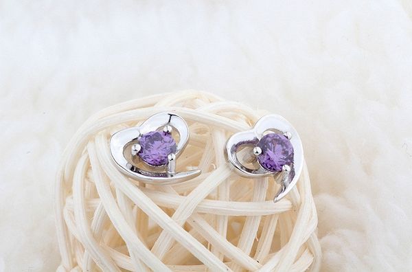 925 sterling silver stud earrings woman's jewelry heart love mystical purple zirconia small open hollow fashion causal classic 9*9mm 6, Golden;silver
925 sterling silver stud earrings woman's jewelry heart love mystical purple zirconia small open hollow fashion causal classic 9*9mm 6, Golden;silver