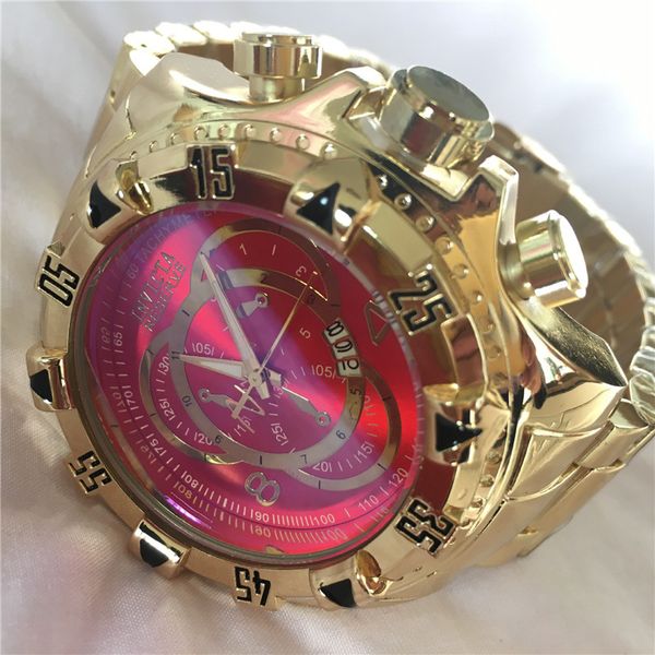 swiss invicta very large rotating dial super quality men's watch tungsten steel multifunction gold quartz watch, Slivery;brown
swiss invicta very large rotating dial super quality men's watch tungsten steel multifunction gold quartz watch, Slivery;brown