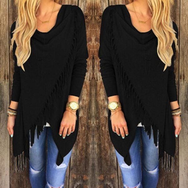 women tassel t-shirt irregular asymmetrical clothing wrap t-shirts sleeve solid color tees solid tee lxl621q-1, Black
women tassel t-shirt irregular asymmetrical clothing wrap t-shirts sleeve solid color tees solid tee lxl621q-1, Black