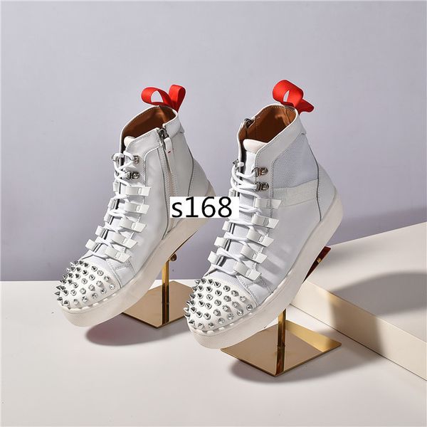 2020 mens red bottoms shoes high sneakers for women ladies genuine leather suede spikes casual flats all white black5, Black
2020 mens red bottoms shoes high sneakers for women ladies genuine leather suede spikes casual flats all white black5, Black