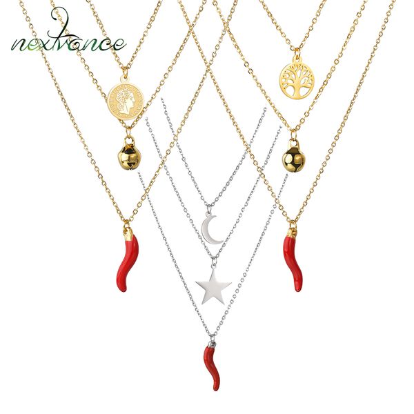 nextvance multi-layer choker necklaces women gold stainless steel life of tree star moon queen necklace lady collar gifts, Silver
nextvance multi-layer choker necklaces women gold stainless steel life of tree star moon queen necklace lady collar gifts, Silver