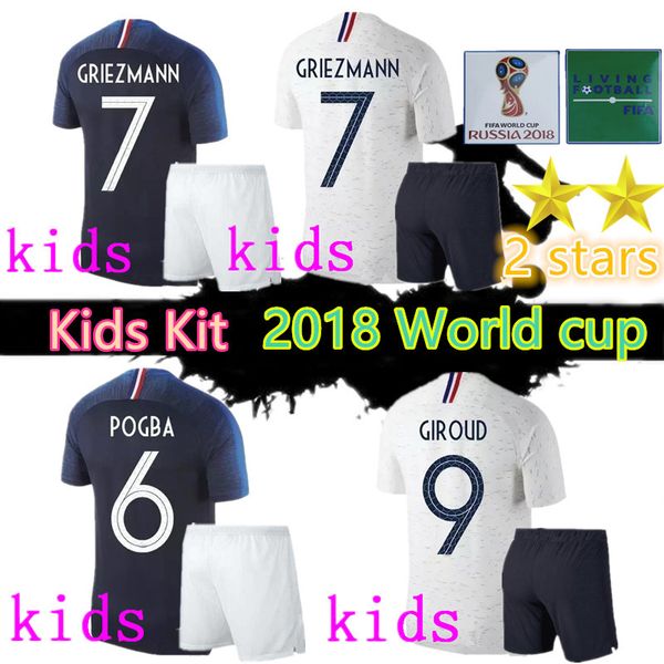 2 star 2018 world cup jersey mbappe kids kit griezmann pogba home away blue and white mbappe soccer jersey dembele martial football shirt, Black
2 star 2018 world cup jersey mbappe kids kit griezmann pogba home away blue and white mbappe soccer jersey dembele martial football shirt, Black