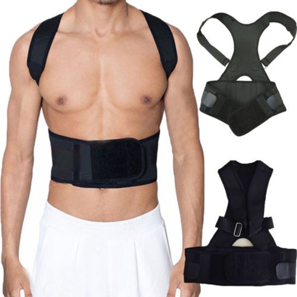 new plus size back posture corrector support sport correction lumbar shoulder bracebelt, Black;brown
new plus size back posture corrector support sport correction lumbar shoulder bracebelt, Black;brown