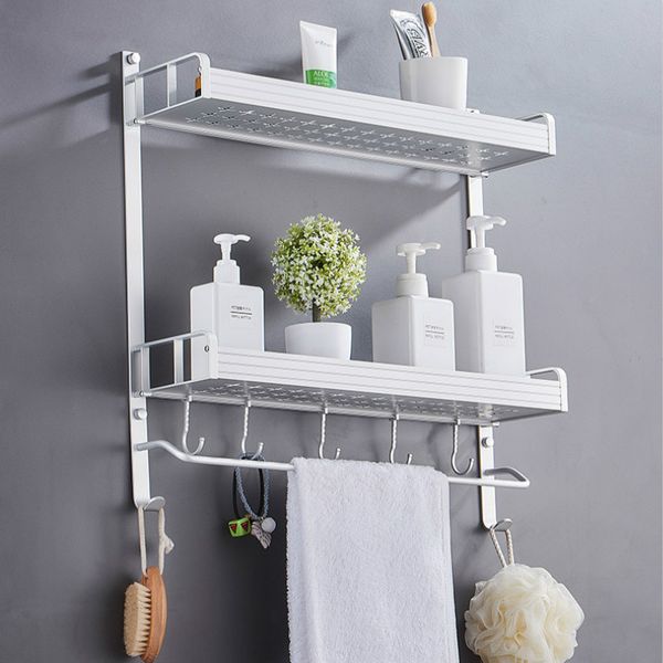 jd bathroom shelf without punching bathroom shelf aluminium double-layer hooked towel rack hanger accessories
jd bathroom shelf without punching bathroom shelf aluminium double-layer hooked towel rack hanger accessories