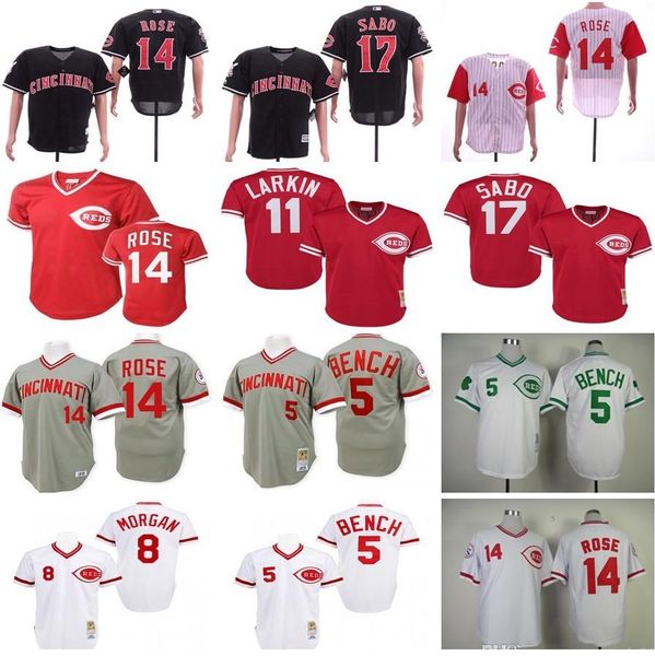 mens 14 pete rose 5 johnny bench 11 barry larkin 17 chris sabo vintage 1976 1969 1990 stitched baseball jerseys, Blue;black
mens 14 pete rose 5 johnny bench 11 barry larkin 17 chris sabo vintage 1976 1969 1990 stitched baseball jerseys, Blue;black