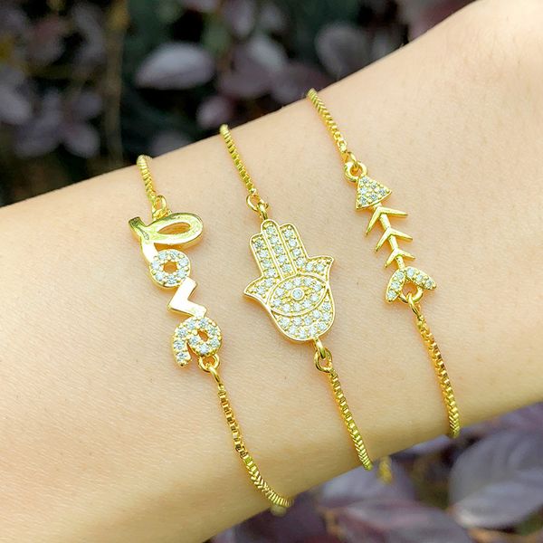 gold filled paved hamsa hand bracelets for women cz zirconia fish bone love letter bracelet fatima hand statement jewelry brtc17, Golden;silver
gold filled paved hamsa hand bracelets for women cz zirconia fish bone love letter bracelet fatima hand statement jewelry brtc17, Golden;silver