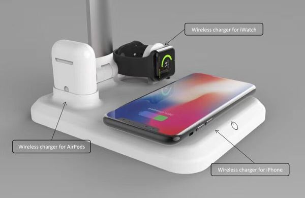 Беспроводное зарядное устройство 4 в 1 APPLE MATE для AirPods и iWatch, а также для iphone, лампа для чтения беспроводной зарядки
Беспроводное зарядное устройство 4 в 1 APPLE MATE для AirPods и iWatch, а также для iphone, лампа для чтения беспроводной зарядки