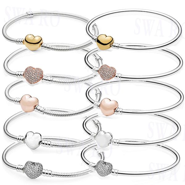 2019 fashion 925 sterling silver original heart-shaped basic bracelet diy beaded bracelet jewelry gift factory direct sales, Golden;silver
2019 fashion 925 sterling silver original heart-shaped basic bracelet diy beaded bracelet jewelry gift factory direct sales, Golden;silver
