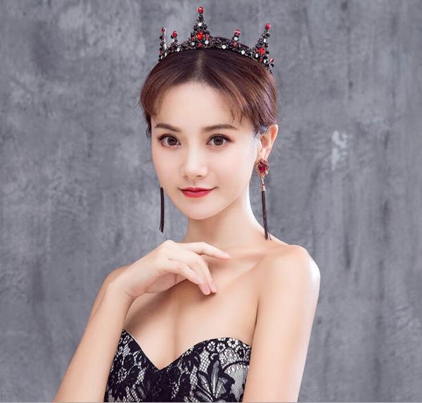 vintage stye full round bride tiara crown baroque red crystal wedding hair accessories for women king headpiece, Golden;white
vintage stye full round bride tiara crown baroque red crystal wedding hair accessories for women king headpiece, Golden;white