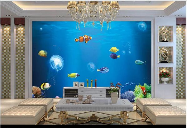 3d wall covering custom mural wallpaper underwater world jellyfish small fish coral aquarium tv background wall home decor wall papers
3d wall covering custom mural wallpaper underwater world jellyfish small fish coral aquarium tv background wall home decor wall papers