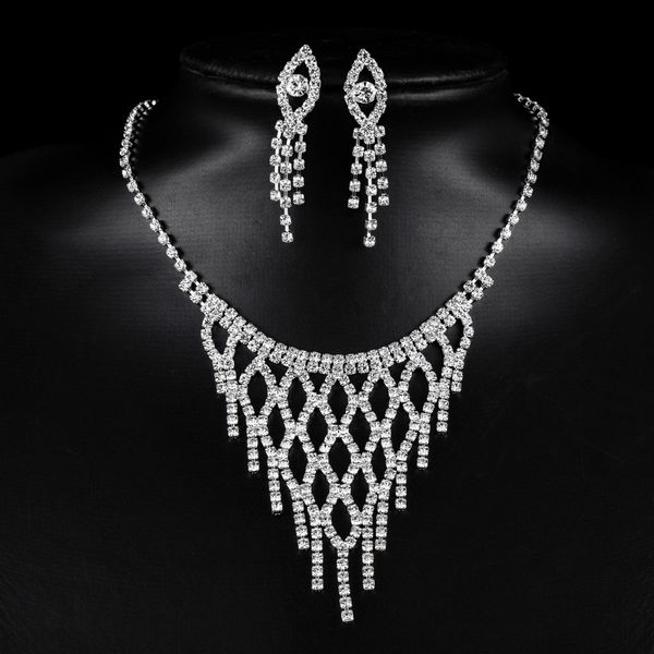 women dazzling cubic zirconia necklace crystal pendant earrings bridal jewelry set jewelry clavicle chain set ear hook necklace, Silver
women dazzling cubic zirconia necklace crystal pendant earrings bridal jewelry set jewelry clavicle chain set ear hook necklace, Silver