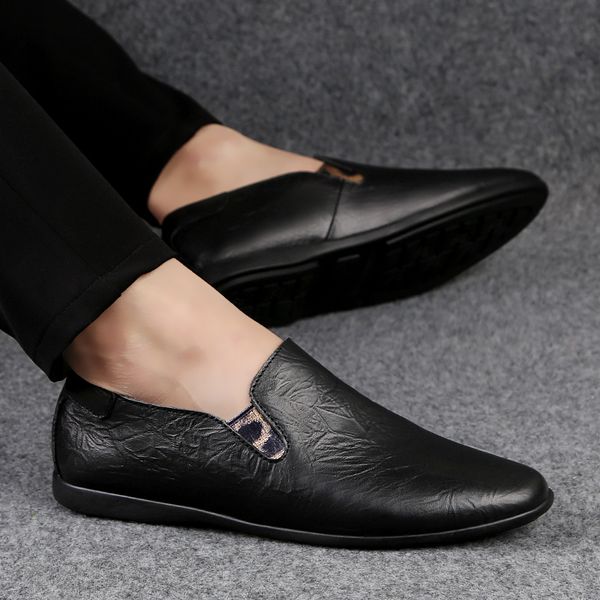 men casual shoes fashion british styl men loafers outdoor espadrilles flats slip-on soft genuine leather driving shoes, Black
men casual shoes fashion british styl men loafers outdoor espadrilles flats slip-on soft genuine leather driving shoes, Black