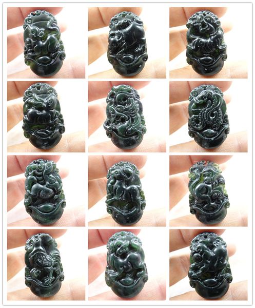 36*22wholesale natural chinese black green stone hand-carved statue of zodiac signs amulet pendant necklace jewelry making, Silver
36*22wholesale natural chinese black green stone hand-carved statue of zodiac signs amulet pendant necklace jewelry making, Silver