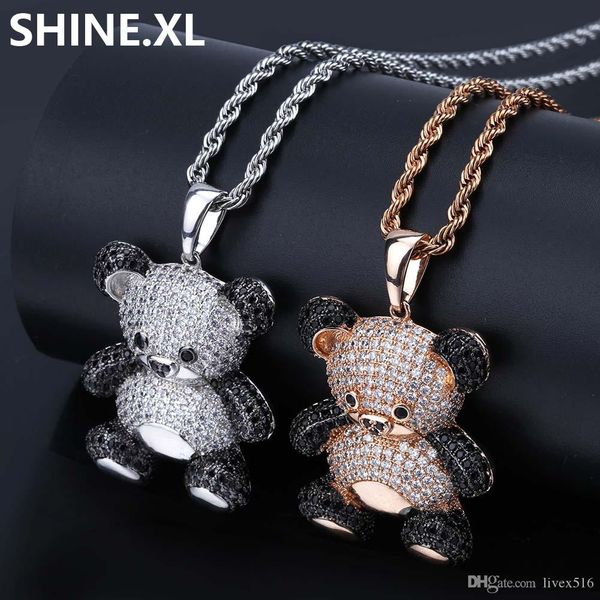 new fashion cute panda pendant necklace iced out full cubic zircon animal necklace for mens women, Silver
new fashion cute panda pendant necklace iced out full cubic zircon animal necklace for mens women, Silver