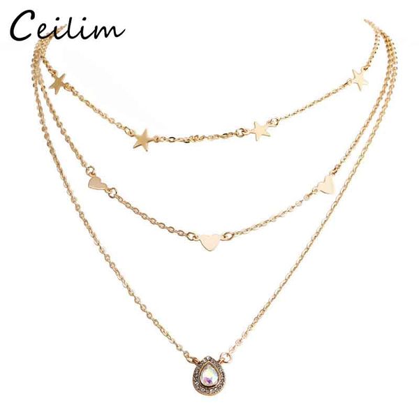 star moon pendant necklace boho geometric crystal layered necklaces for women girl waterdrop opal collar choker jewelry gift wholesale, Silver
star moon pendant necklace boho geometric crystal layered necklaces for women girl waterdrop opal collar choker jewelry gift wholesale, Silver