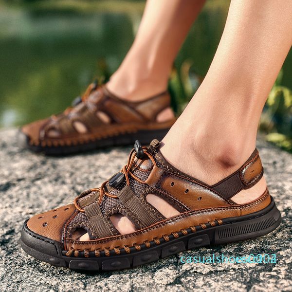 vryheid brand classic men soft sandals comfortable non-slip men summer leather sandals roman beach casual big size38-46 c02, Black
vryheid brand classic men soft sandals comfortable non-slip men summer leather sandals roman beach casual big size38-46 c02, Black