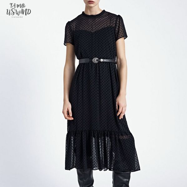 women long dress spring 2020 new fashion flocking polka dot short sleeve transparent material modern lady black dresses, Black;gray
women long dress spring 2020 new fashion flocking polka dot short sleeve transparent material modern lady black dresses, Black;gray