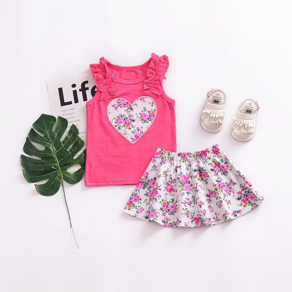 cute heart sleeveless + floral short skirt two-piece set beautiful for casual daily wearing fashionable kids, White
cute heart sleeveless + floral short skirt two-piece set beautiful for casual daily wearing fashionable kids, White