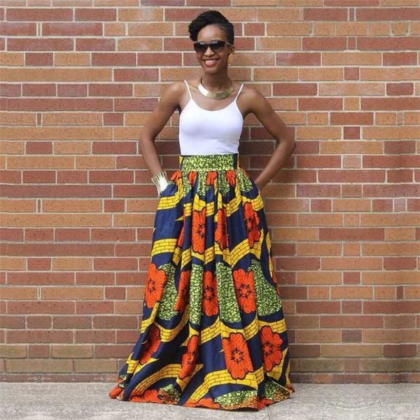 2019 women long african skirt maxi printed traditional africa style cloth lady loose skirt female plus size s-xl, Red 
2019 women long african skirt maxi printed traditional africa style cloth lady loose skirt female plus size s-xl, Red