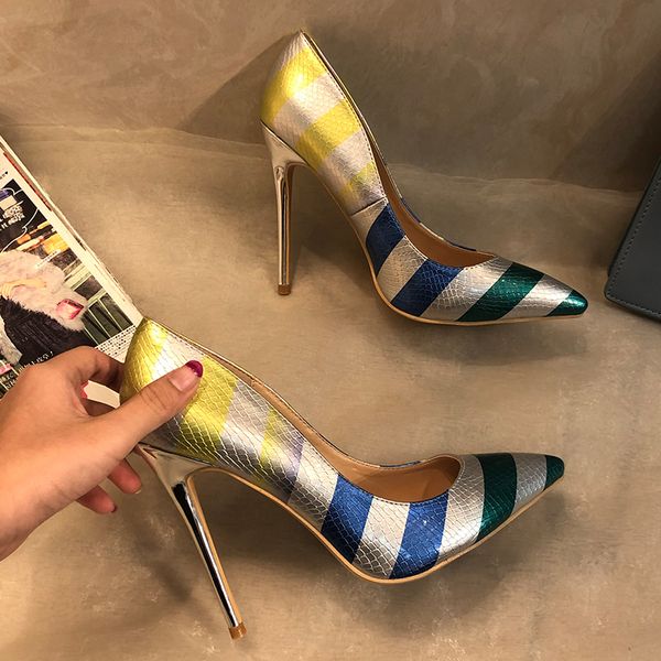casual designer lady fashion women pumps silver stripe snake patent leather point toe high heels shoes pumps 12cm 10cm 8cm brand new, Black
casual designer lady fashion women pumps silver stripe snake patent leather point toe high heels shoes pumps 12cm 10cm 8cm brand new, Black