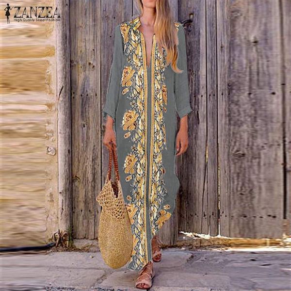 casual dresses 2021 zanzea bohemian print maxi dress women's summer v neck sundress split long vestidos female vintage floral dressplus, Black;gray
casual dresses 2021 zanzea bohemian print maxi dress women's summer v neck sundress split long vestidos female vintage floral dressplus, Black;gray