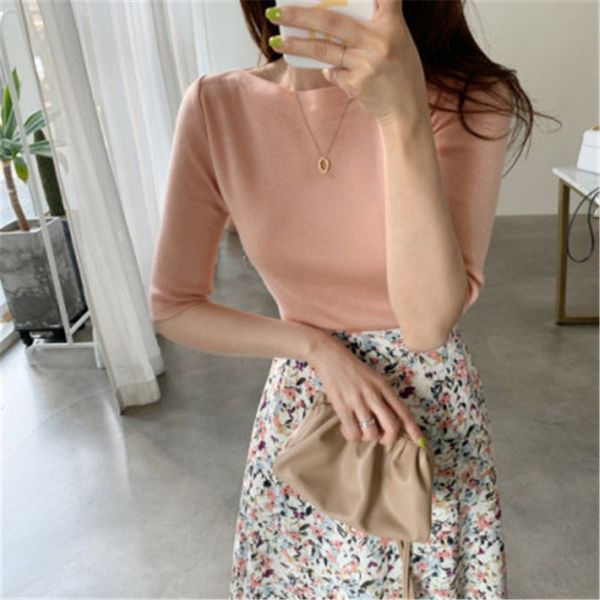 rugod 2020 new arrivals women summer t-shirts korean chic candy color o-neck short sleeved basic knitted tunic female verano, White
rugod 2020 new arrivals women summer t-shirts korean chic candy color o-neck short sleeved basic knitted tunic female verano, White